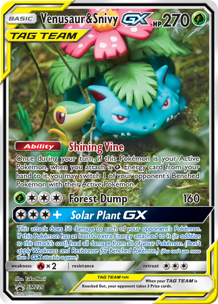 Venusaur & Snivy-GX card front