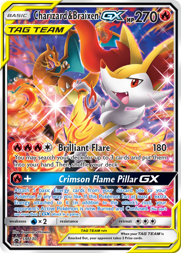 Charizard & Braixen-GX card front