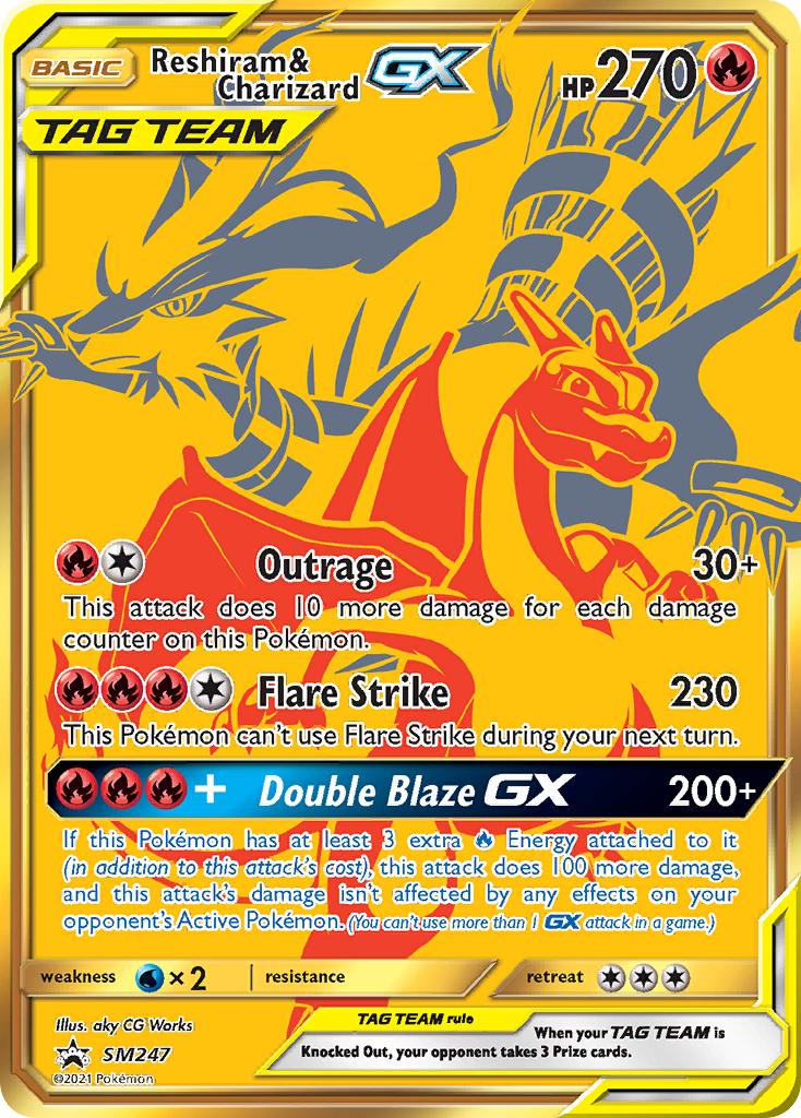 Reshiram & Charizard-GX card front