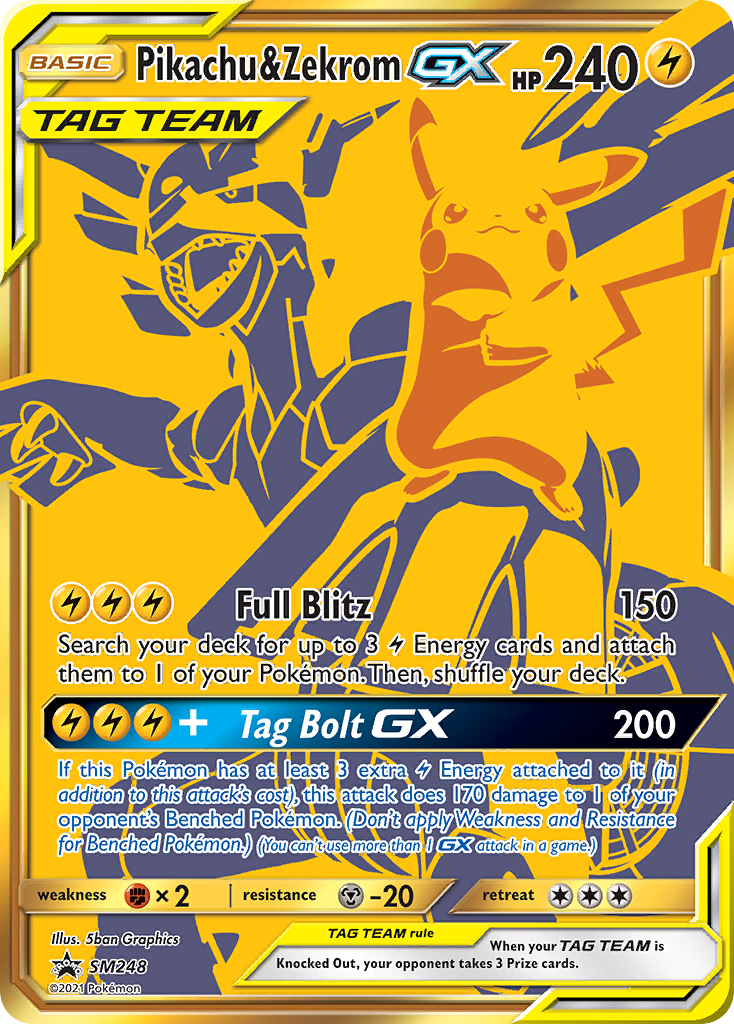 Pikachu & Zekrom-GX card front