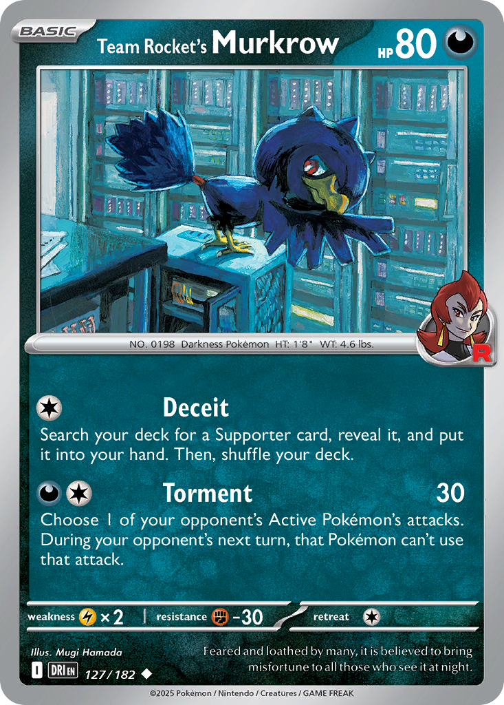 Team Rocket's Murkrow card front