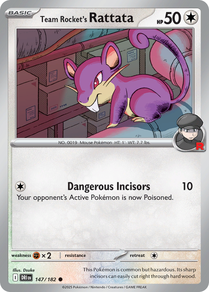 Team Rocket's Rattata card front
