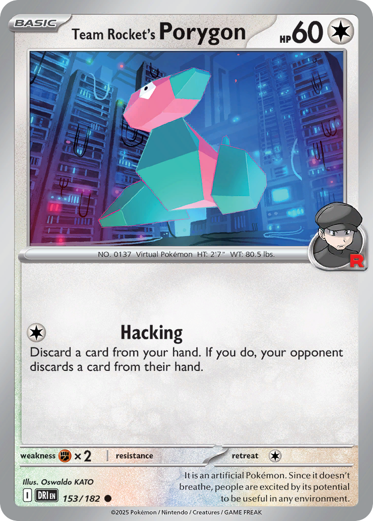 Team Rocket's Porygon card front