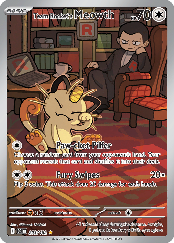 Team Rocket's Meowth card front