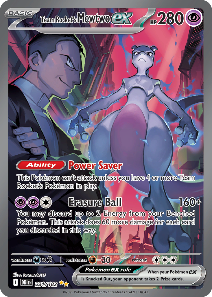 Team Rocket's Mewtwo ex card front