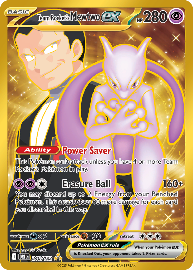 Team Rocket's Mewtwo ex card front