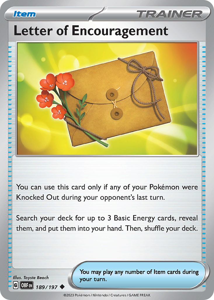 Letter of Encouragement card front