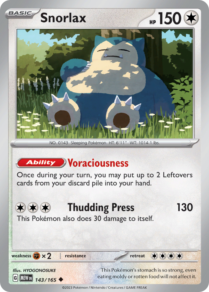 Snorlax card front