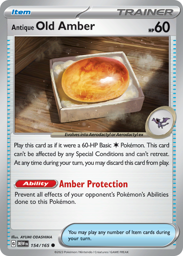 Antique Old Amber card front