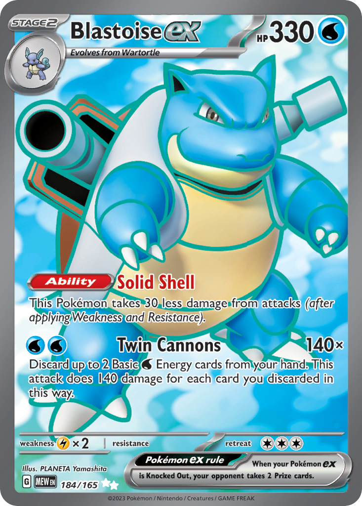 Blastoise ex card front