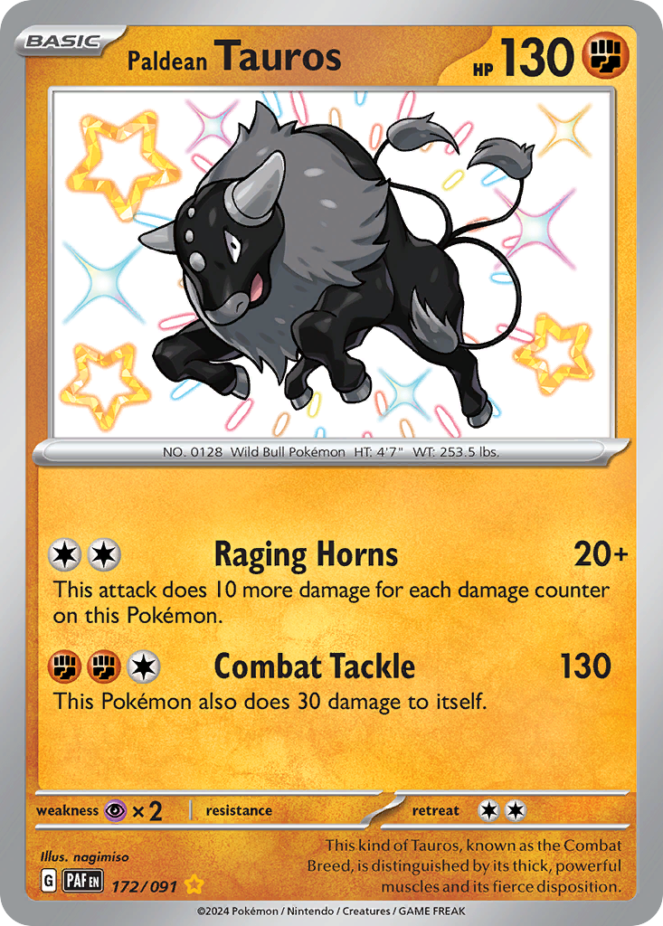 Paldean Tauros card front