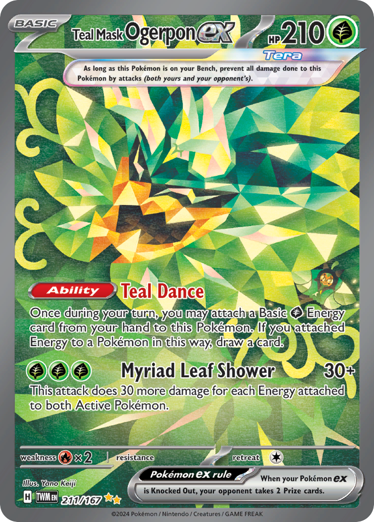 Teal Mask Ogerpon ex card front