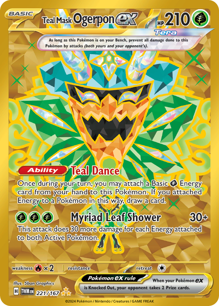 Teal Mask Ogerpon ex card front
