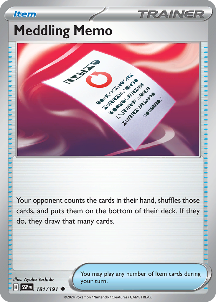 Meddling Memo card front