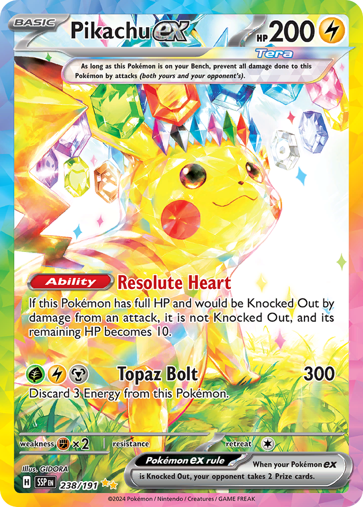 Pikachu ex card front