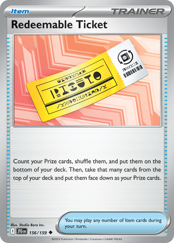 Redeemable Ticket card front