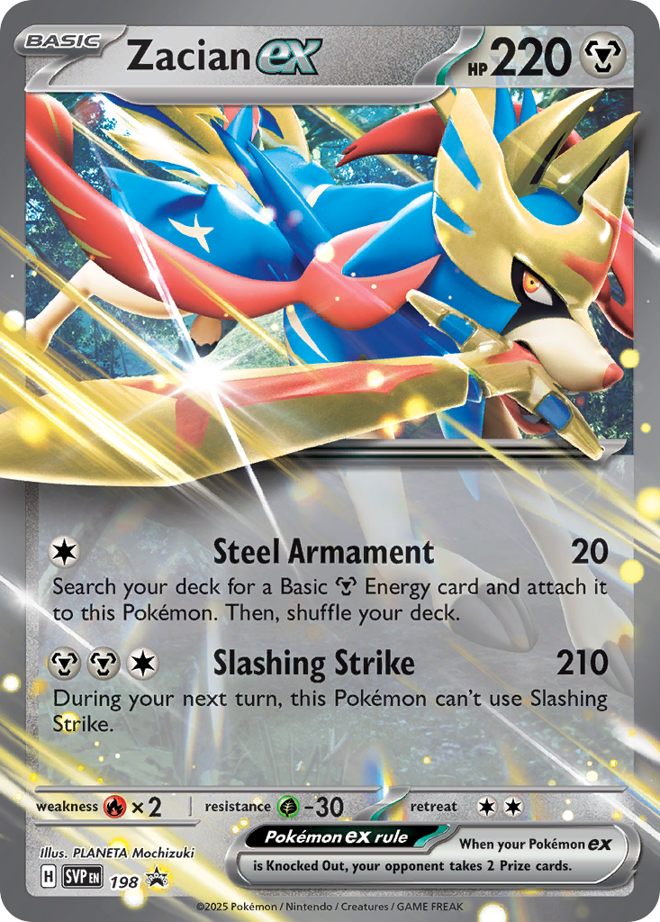 Zacian ex card front