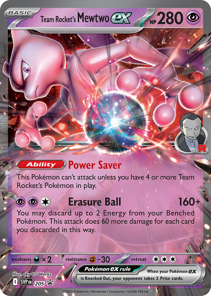 Team Rocket’s Mewtwo ex card front