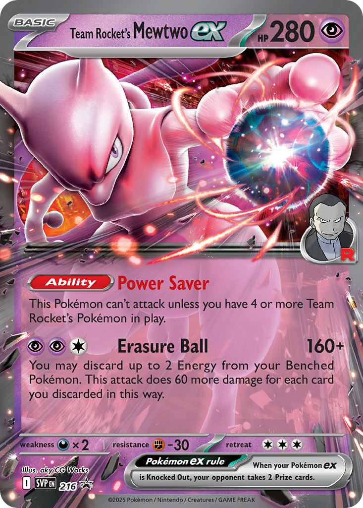 Team Rocket's Mewtwo ex card front