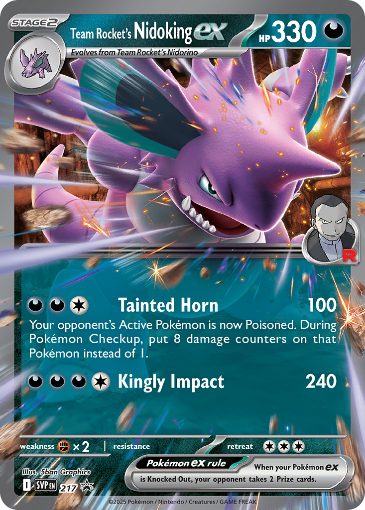 Team Rocket's Nidoking ex card front
