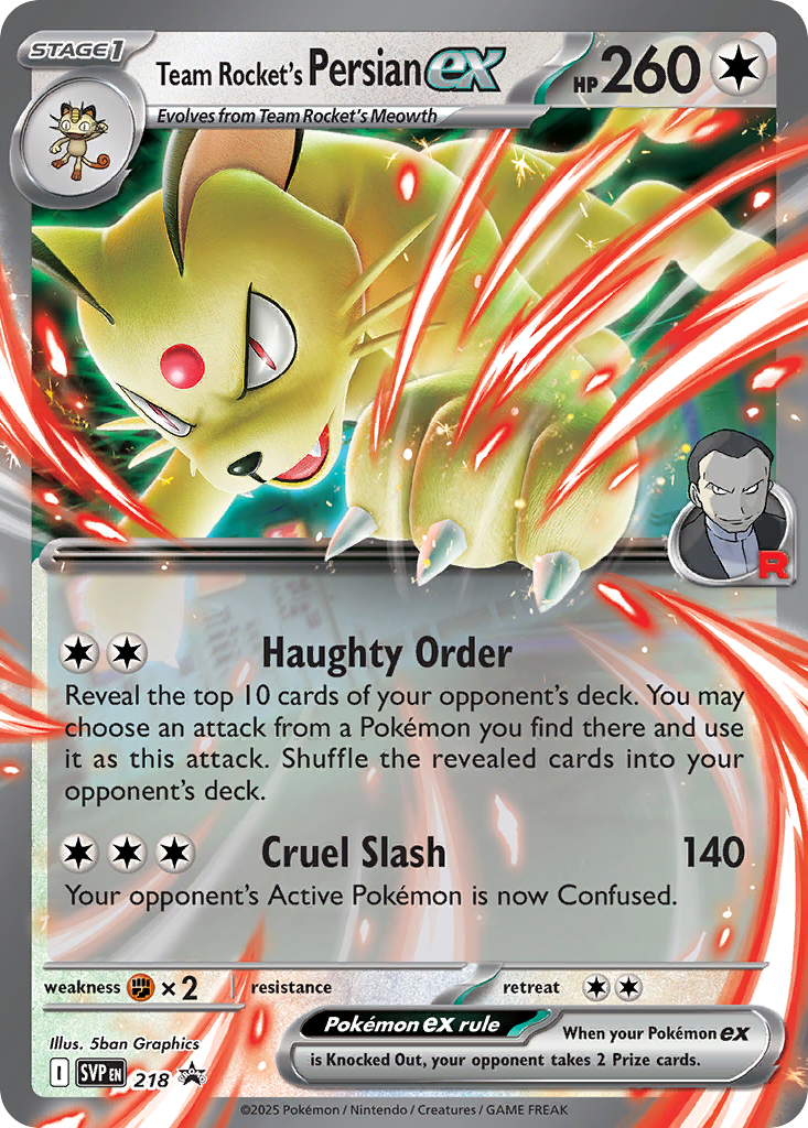 Team Rocket's Persian ex card front