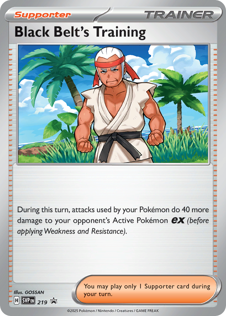 Black Belt's Training card front