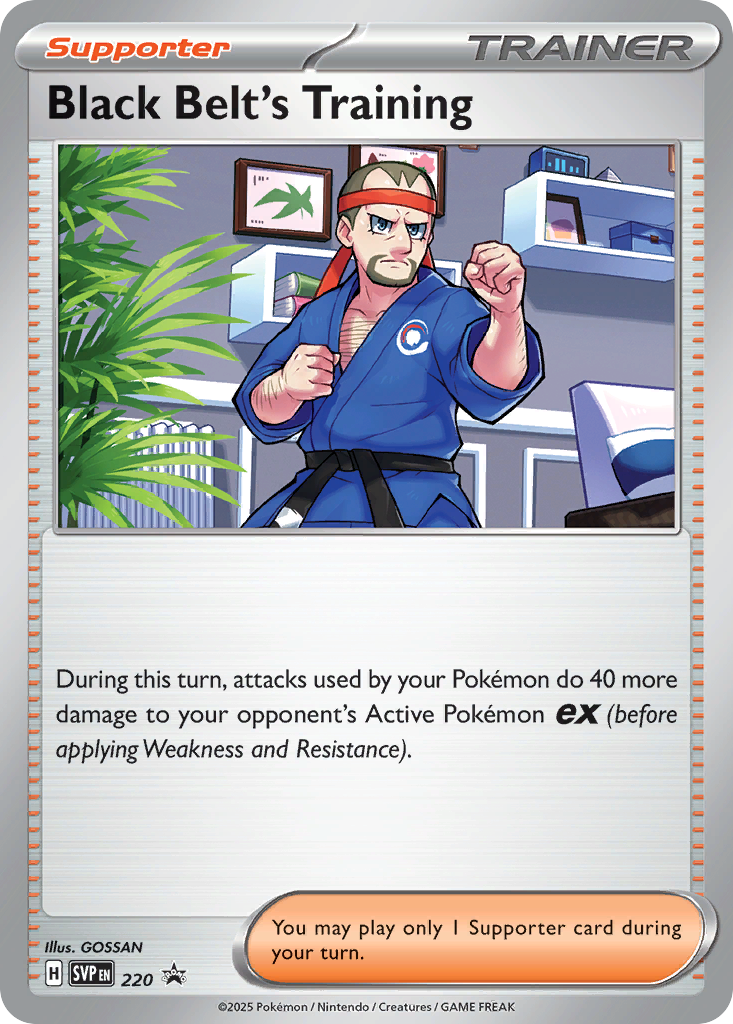 Black Belt's Training card front