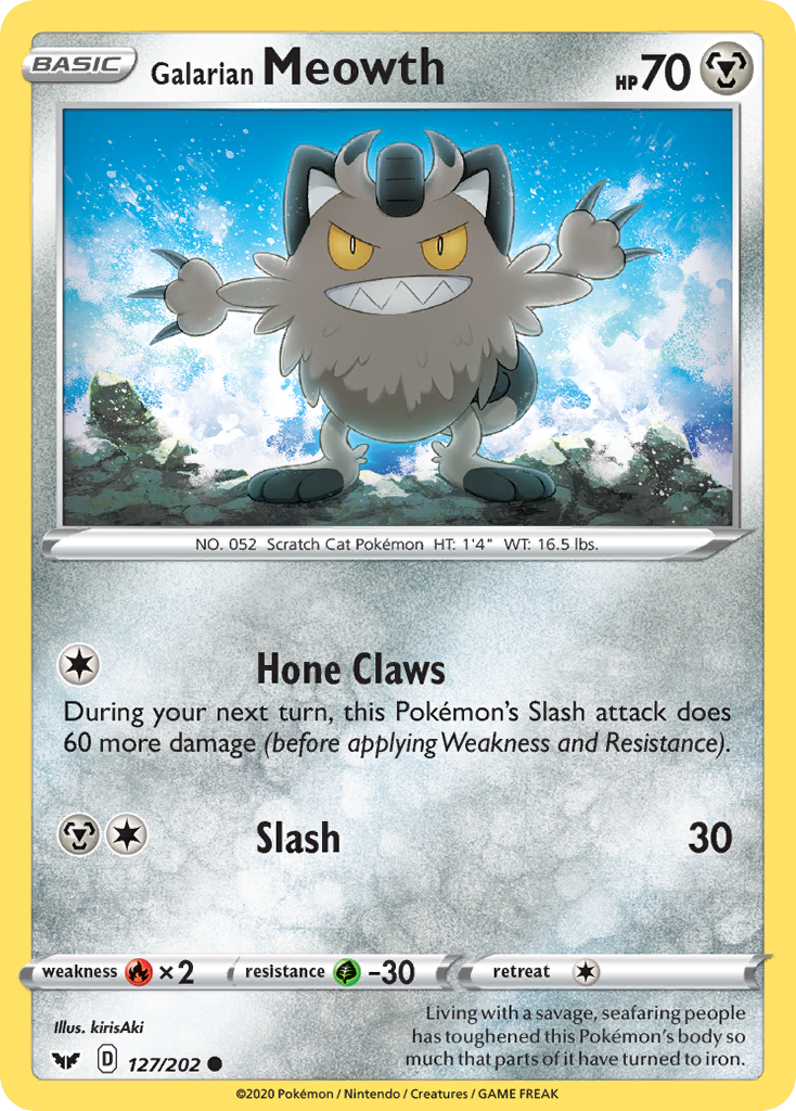 Galarian Meowth card front