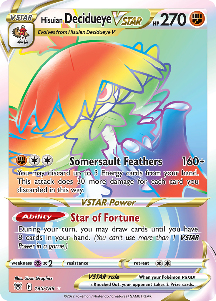 Hisuian Decidueye VSTAR card front