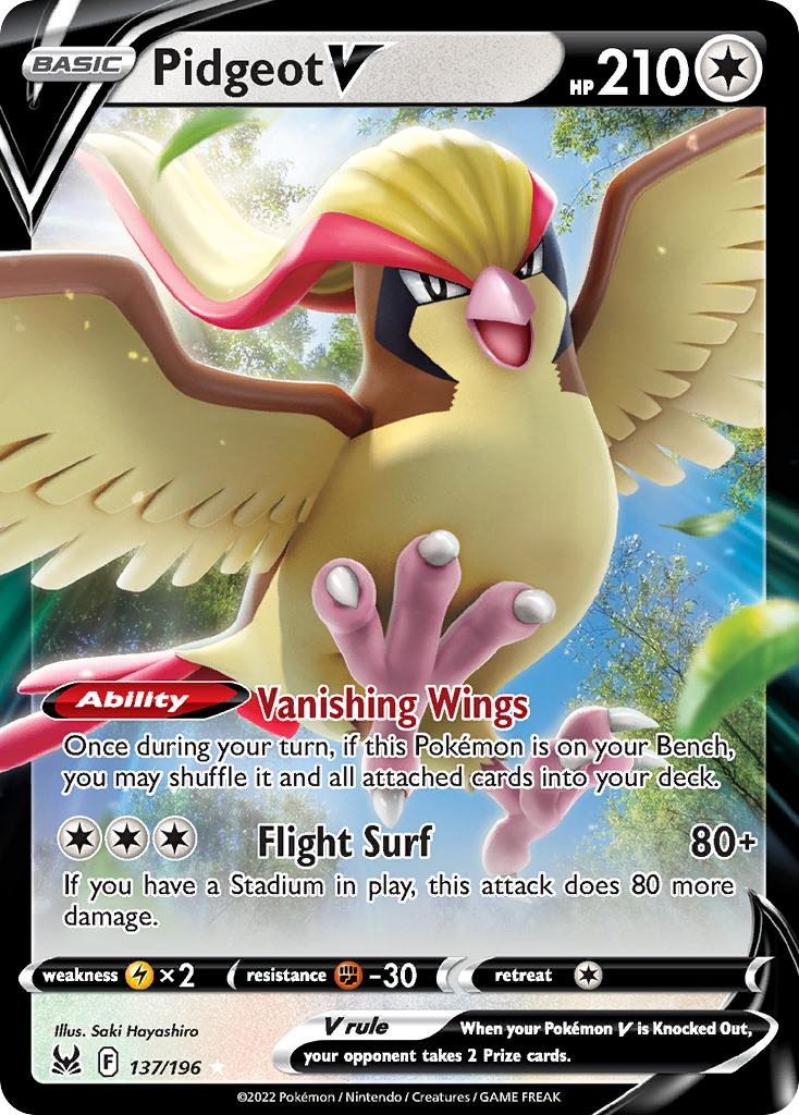 Pidgeot V card front