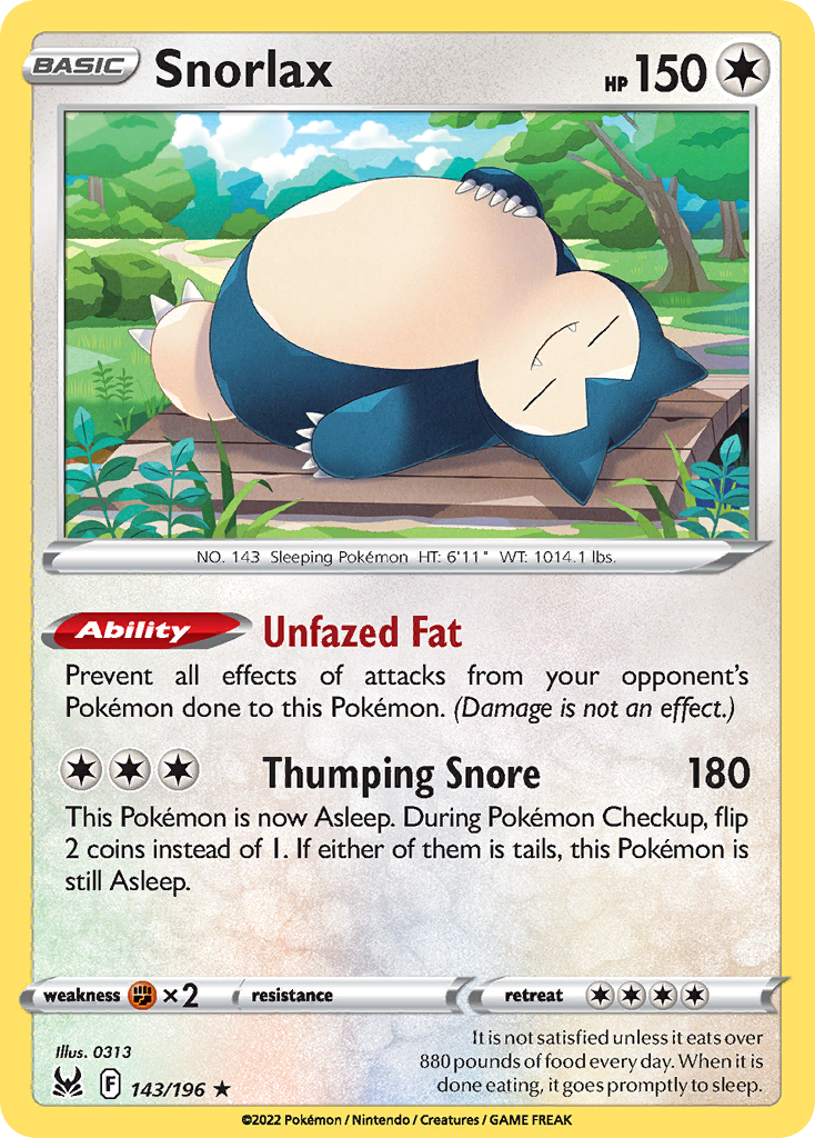 Snorlax card front