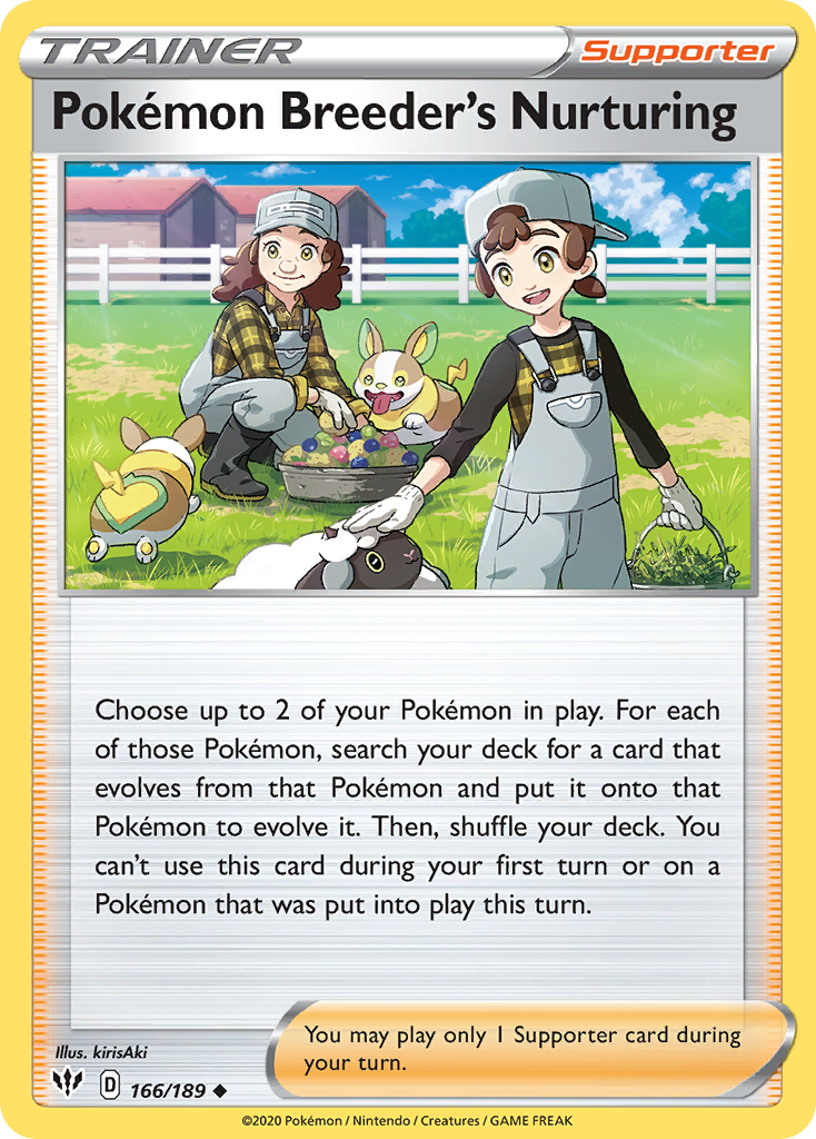 Pokémon Breeder's Nurturing card front