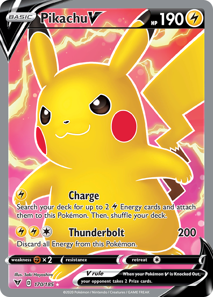 Pikachu V card front