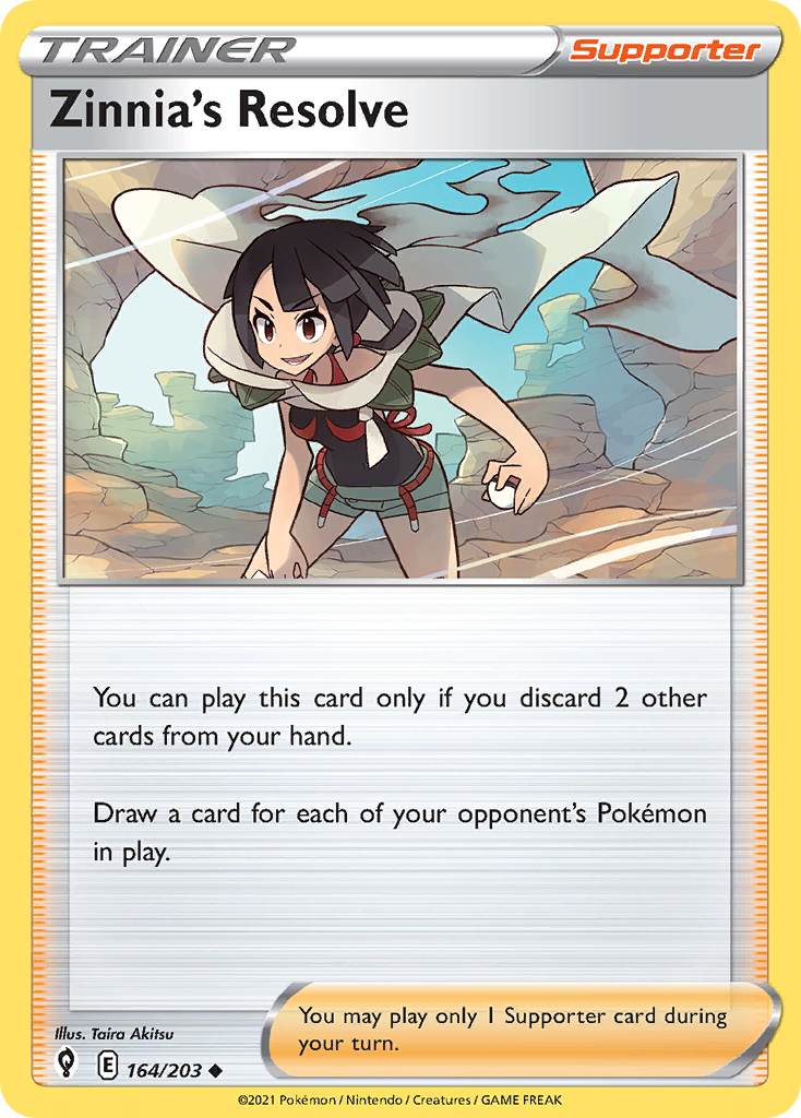 Zinnia's Resolve card front