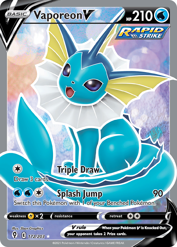 Vaporeon V card front