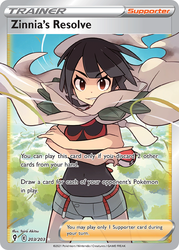 Zinnia's Resolve card front