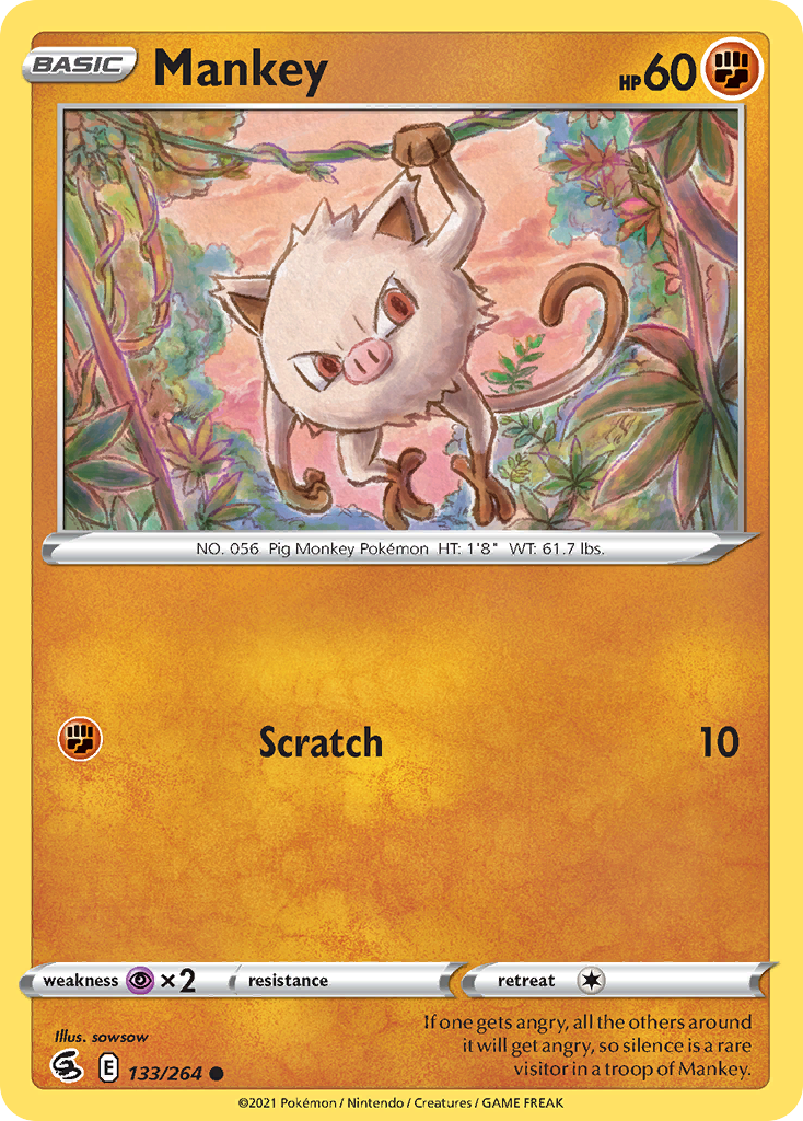 Mankey card front
