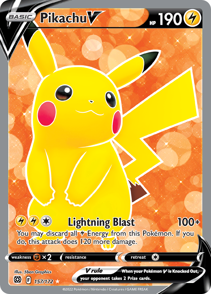 Pikachu V card front