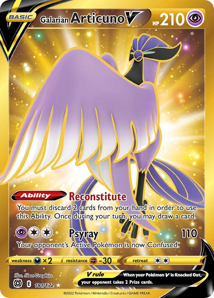 Galarian Articuno V card front