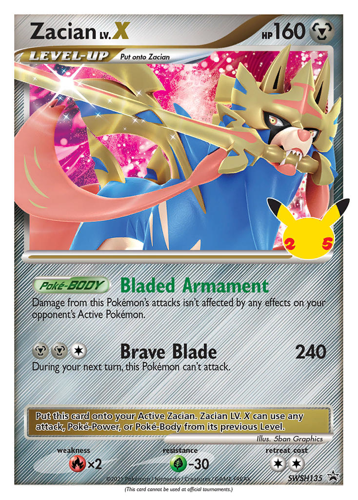 Zacian LV.X card front