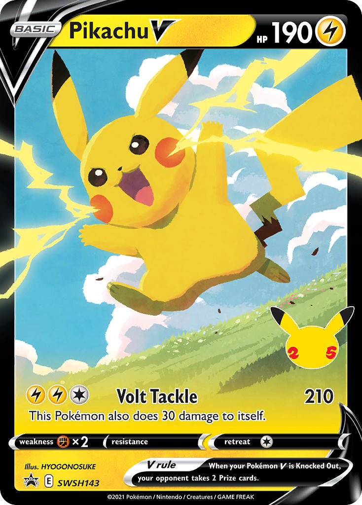 Pikachu V card front