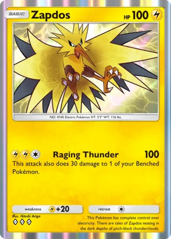 Zapdos card front