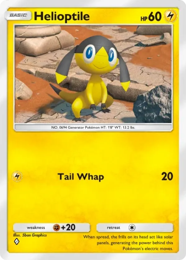Helioptile card front