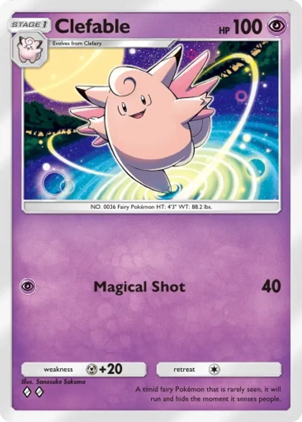 Clefable card front