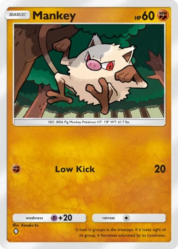 Mankey card front