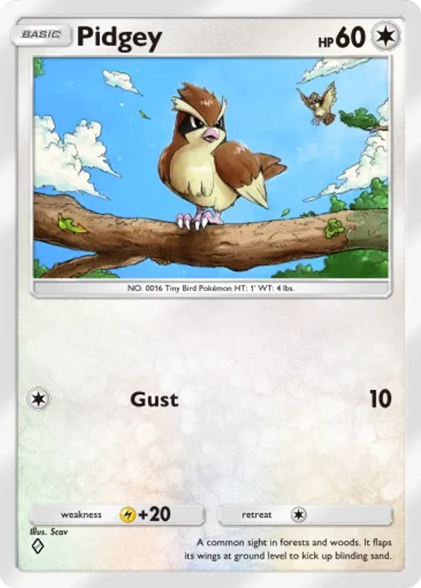 Pidgey card front