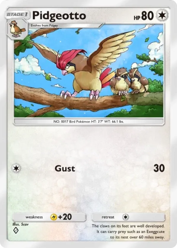 Pidgeotto card front