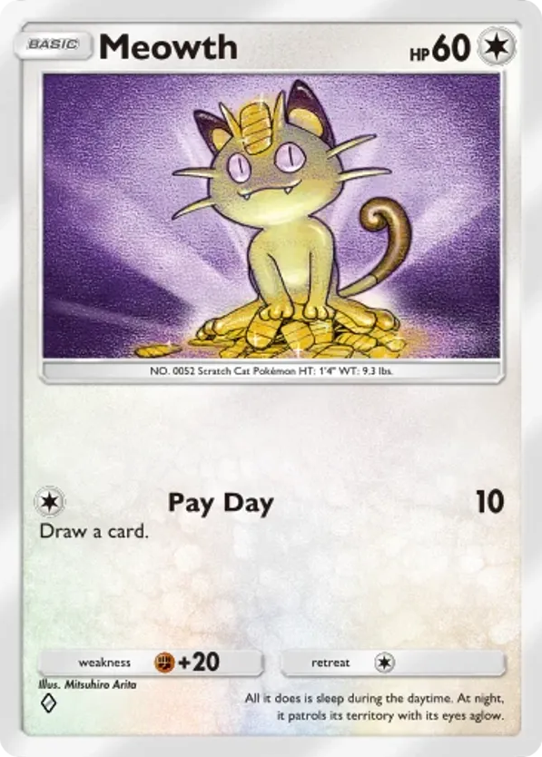 Meowth card front