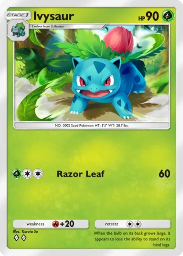 Ivysaur card front
