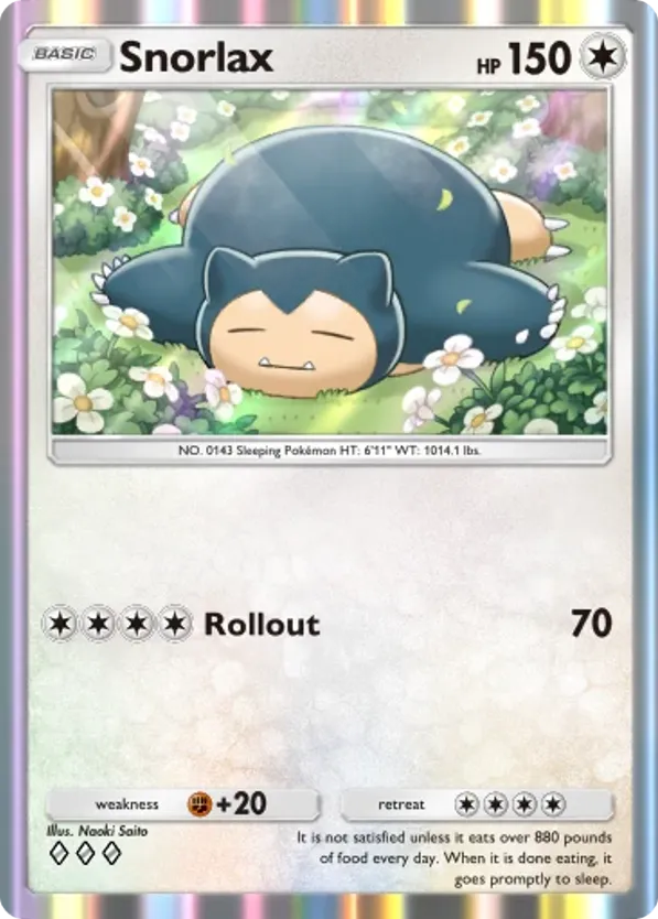 Snorlax card front